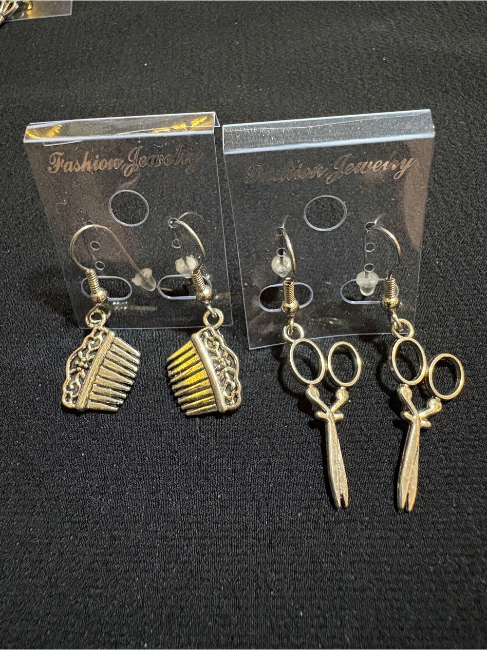 Velvet Magpie Handmade Salon Earrings Set of 2 Combs and Scissors